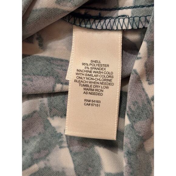 Eliza J Cap Sleeve Faux Wrap Belted Shirred Midi Dress Size 4 Green Blue White - Picture 7 of 10